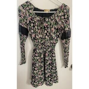 Princess Vera Wang Dress Womens‎ Size XS Floral & Lace Lined Elastic Waist (g)